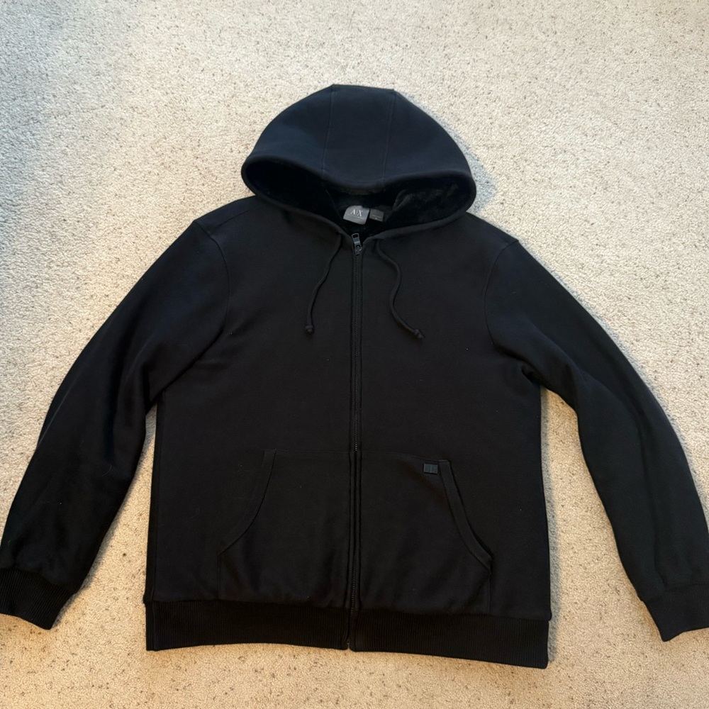 Armani Exchange full-zip hoodie with a faux fur lining XL